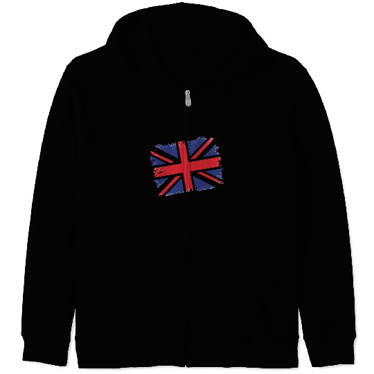 Union Jack Vintage UK Flag Great Britain UK Zip Hoodies