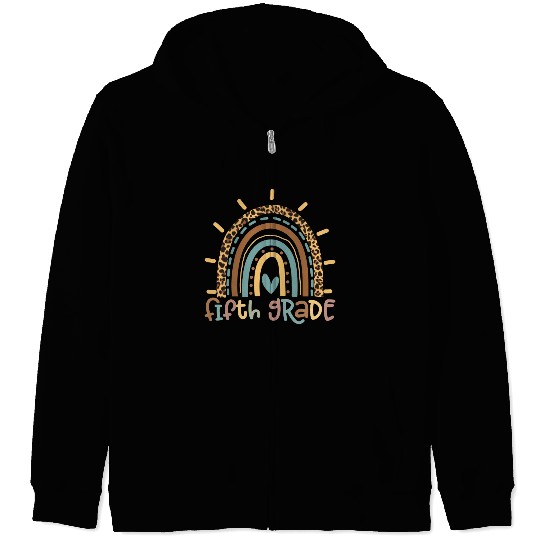 Fifth Grade Rainbow Girls Boys Teacher Team Zip Hoodies