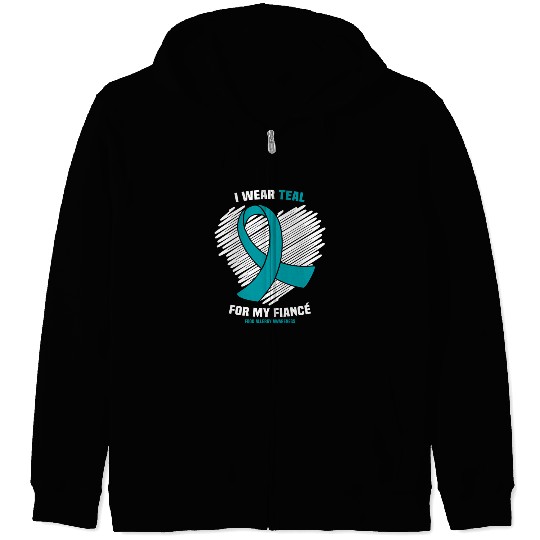 I Wear Teal For My Fiance Food Allergy Awareness Zip Hoodies