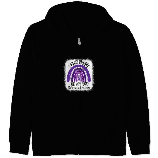 Bleached I Wear Purple For My Dad Alzheimer'S Zip Hoodies