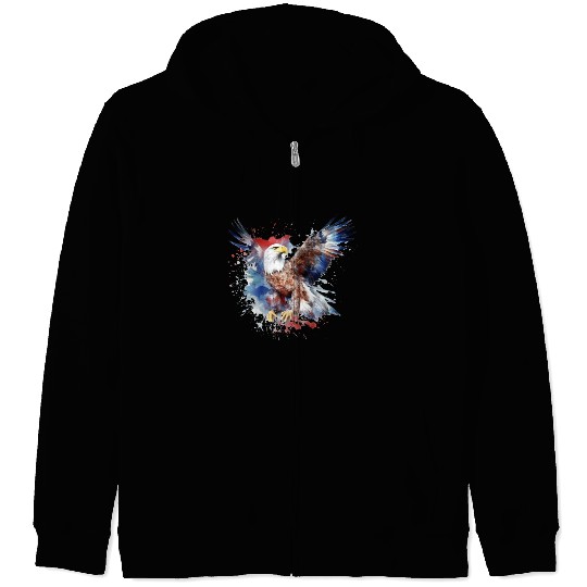 Eagle 4Th July Independent Day Zip Hoodies