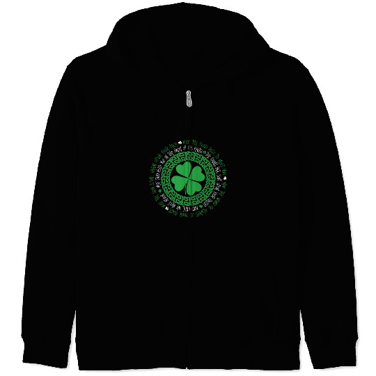 Irish Blessing Celtic Knot 4 Leaf Clover - St Zip Hoodies