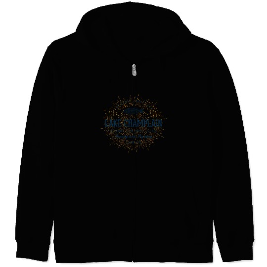 Retro Style Vintage Lake Champlain Zip Hoodies