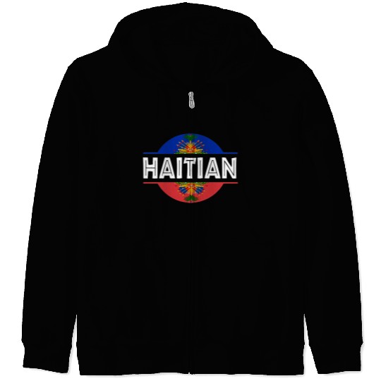 Haitian Flag Haiti Coat Of Arm Ayiti Day Pride Zip Hoodies