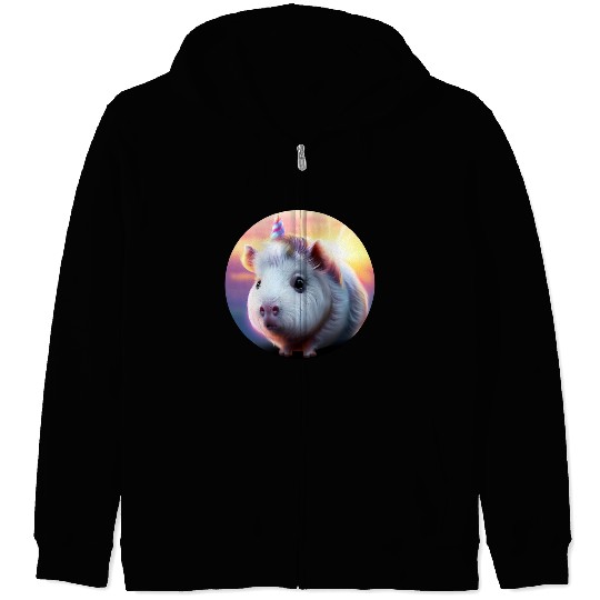 Guinea pig unicorn Zip Hoodies