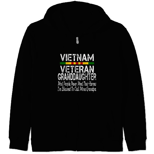 US Army Vietnam Veteran Granddaughter Zip Hoodies