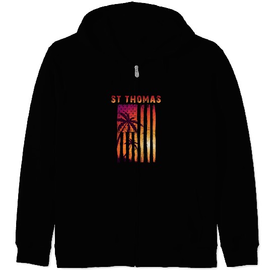 St Thomas Us Virgin Islands Patriotic Flag Zip Hoodies
