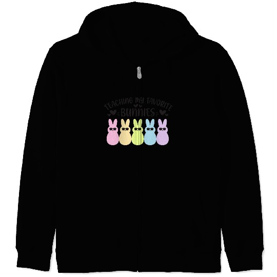 Teaching Favorite Bunnies Teacher Easter Zip Hoodies
