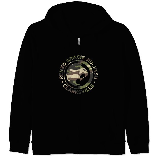 Renzo Gracie Jiu-Jitsu Clarksville Camouflage Logo Zip Hoodies