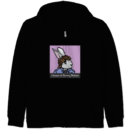 Citizens of Bunny Nation NFT #85 Artwork Zip Hoodies