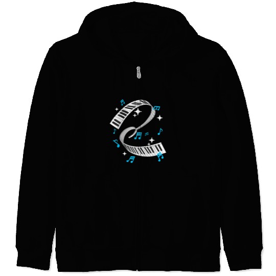 Piano Player Product Piano Teacher Keyboard Notes Zip Hoodies