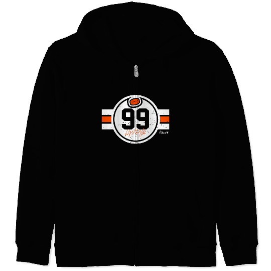 Wayne Gretzky No 99 Edmonton Hockey Zip Hoodies