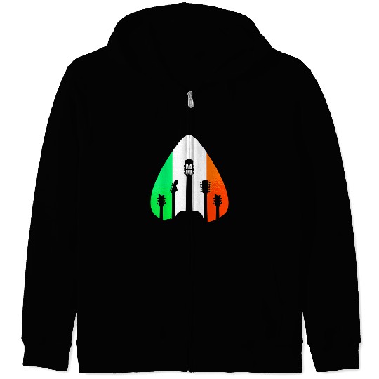 Musician Irish Guitar Music Saint Patricks Day Zip Hoodies