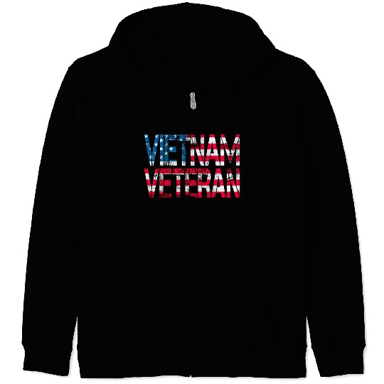 Vietnam Veteran Us Flag Vietnam Vets Zip Hoodies