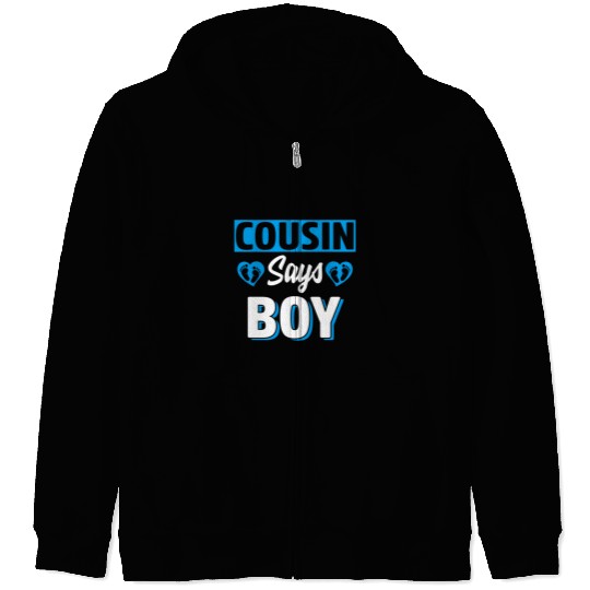 Cousin Says Gender Reveal Team Blue Baby Py Zip Hoodies