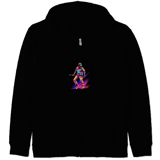 Golfer Golf Player Golfing 80s 90s Retro Zip Hoodies