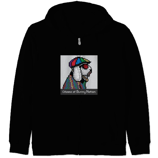 Citizens of Bunny Nation NFT #58 Artwork Zip Hoodies
