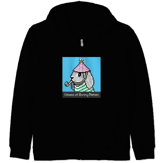 Citizens of Bunny Nation NFT #51 Artwork Zip Hoodies