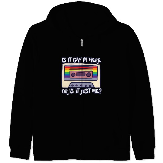 Is It Gay Here LGBTQ Ally Trans Gay Pride Rainbow Zip Hoodies