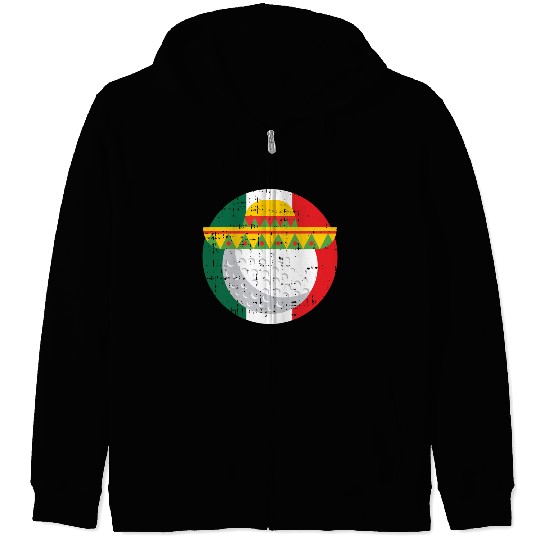 Cinco De Mayo Mexico Golf Ball Funny Mexican s Zip Hoodies