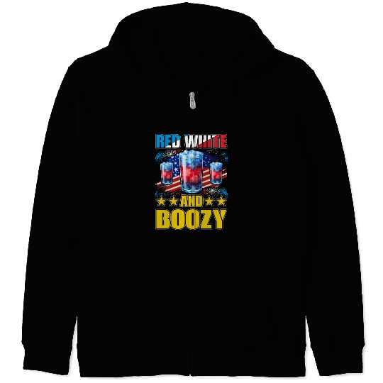 Red White and Boozy Zip Hoodies