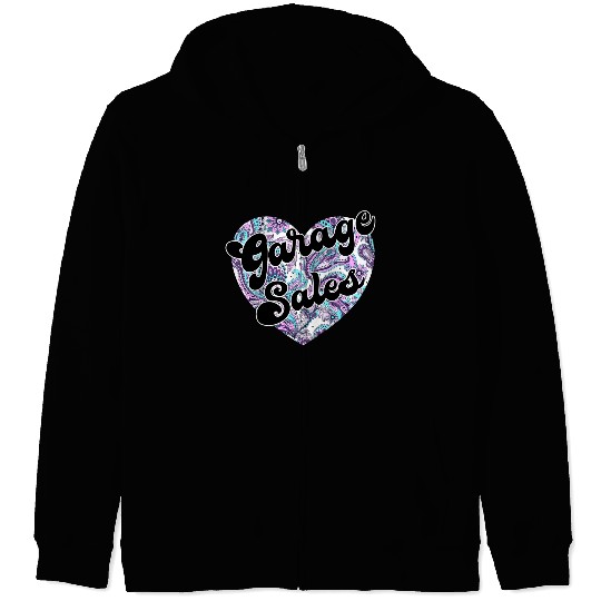 Garage Sales paisley heart Zip Hoodies