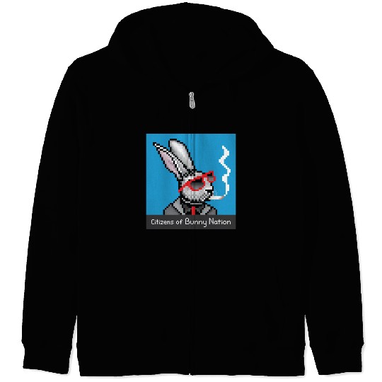 Citizens of Bunny Nation NFT #14 Artwork Zip Hoodies
