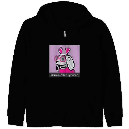 Citizens of Bunny Nation NFT #7 Artwork Zip Hoodies