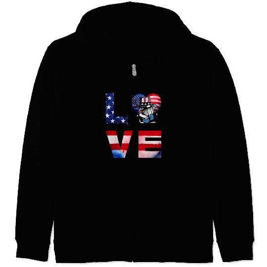 LOVE USA 4th of July Zip Hoodies