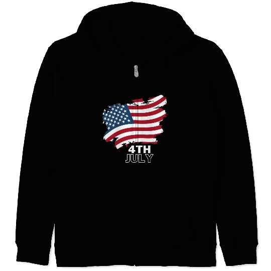4th July The Independence Day of America Zip Hoodies