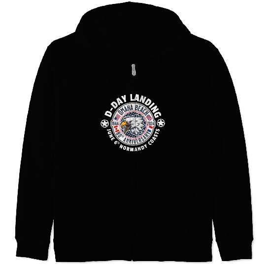 Omaha beach 80th anniversary Zip Hoodies