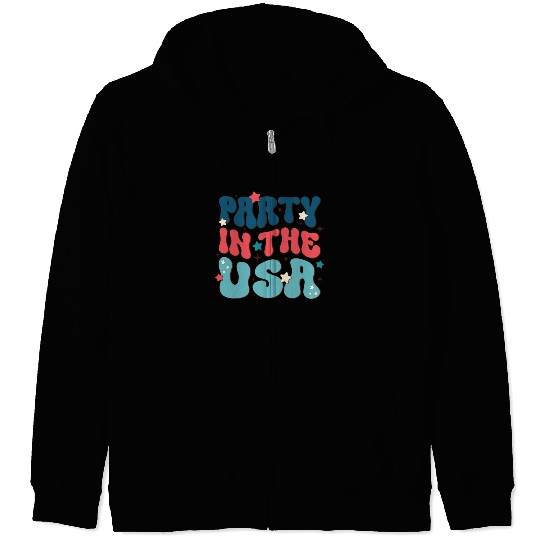 Party In The USA, Independence Day Zip Hoodies