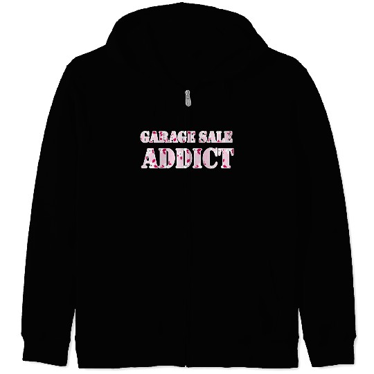Garage Sale Addict pink floral Zip Hoodies