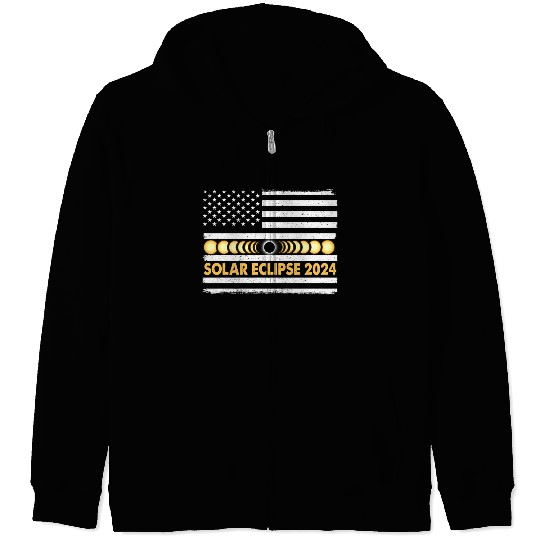 Total Solar Eclipse 2024 Totality Phases Us Zip Hoodies