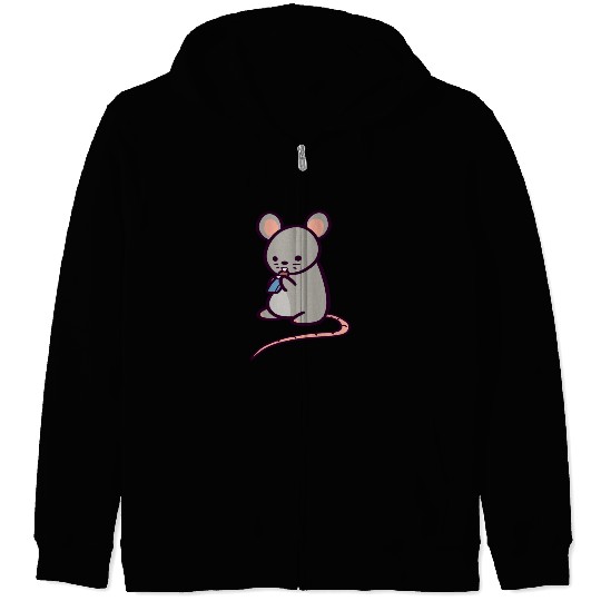 Cute Rat Candy Bar Zip Hoodies