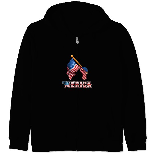 Patriotism Merica Pride US Patriots USA Fan Zip Hoodies