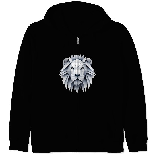 Origami lion - king of folding art Zip Hoodies