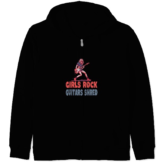 Gilrs Rock Guitar Shrek Zip Hoodies