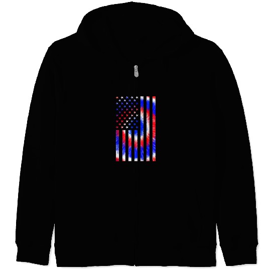 American Flag Cat Lover LGBT Pride Month Feline Zip Hoodies