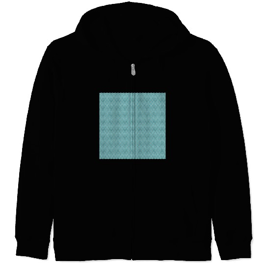Retro Teal Chevron Pattern Zip Hoodies