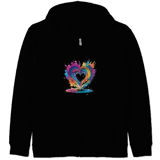 Bookish Love: Pages Bound in a Heart of Knowledge Zip Hoodies