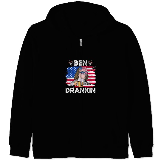 Ben Drankin US President Independence Day Zip Hoodies