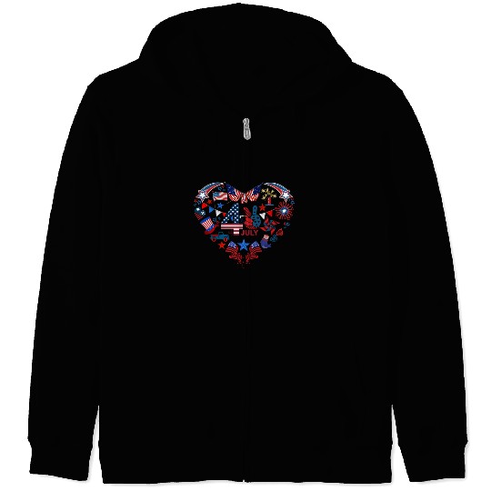 Heart of the Nation: Show Your Love for America Zip Hoodies