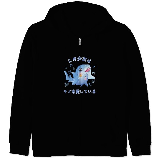 Shark Love Mom Shark Zip Hoodies