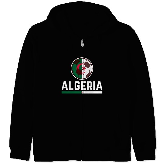 Algerian Soccer Jersey Football Team National Flag Zip Hoodies