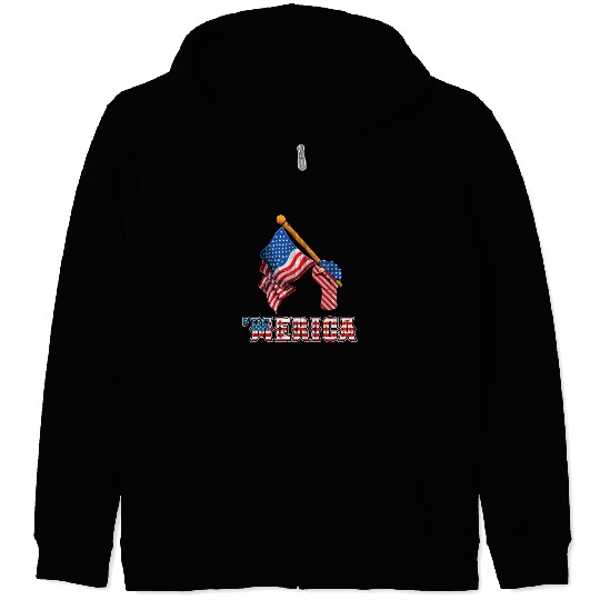 Patriotism Merica Pride US Patriots USA Fan Zip Hoodies