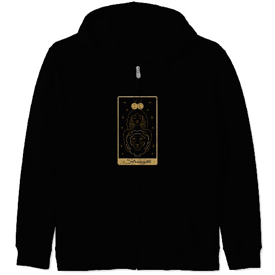 Tarot Card Strength Occult Gothic Halloween Zip Hoodies