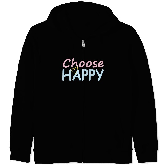 Choose Happy/Cheerful Vibes/Women&Kids Design D83D DE0A D83D DC99 Zip Hoodies