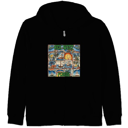 Key West Folk Art Zip Hoodies
