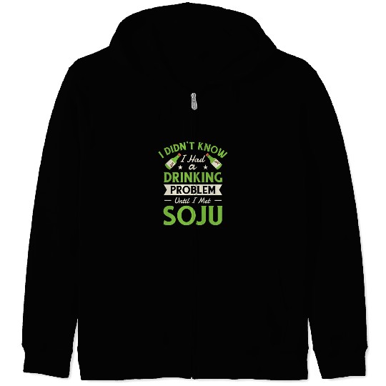 Soju Korean Wine Drink Korea Zip Hoodies